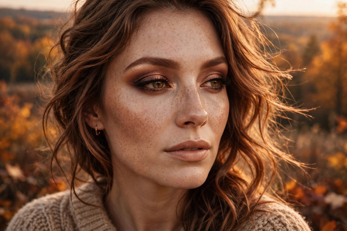 Smoky eye tutorial for beginners: woman wearing a soft warm brown autumn smoky eye