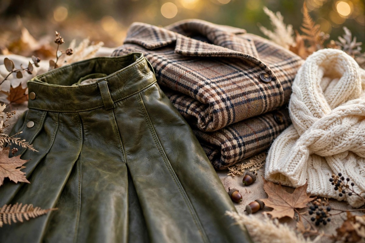 Autumn leather skirt styling